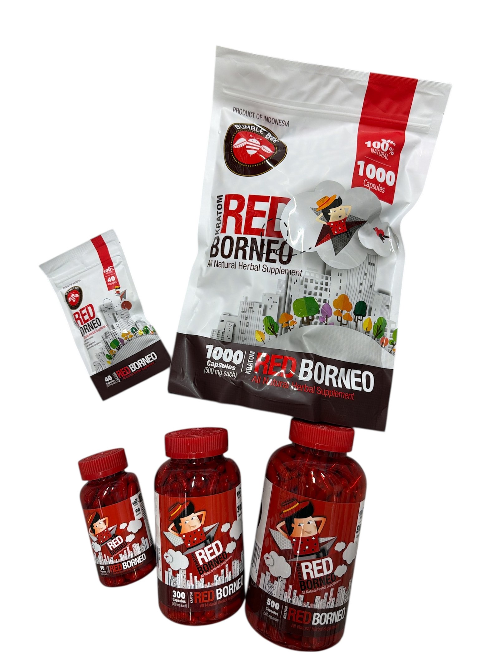 Bumble bee Kratom capsules Red Borneo