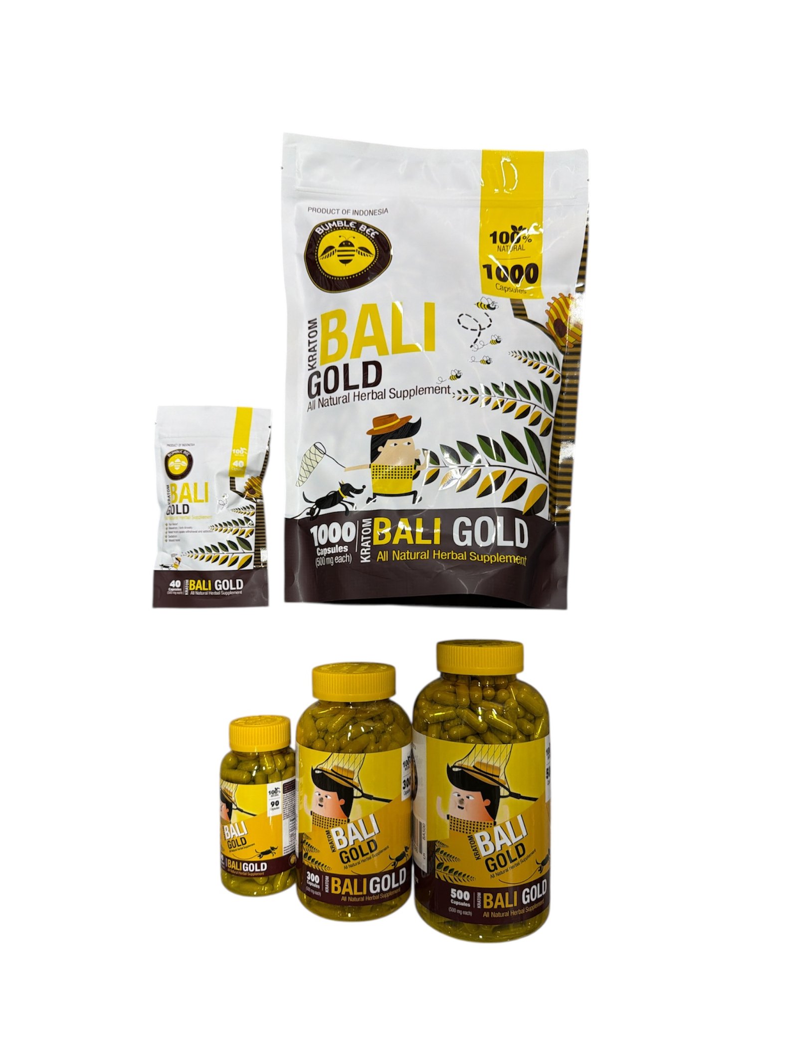 Bumble bee kratom capsules Bali gold flavor