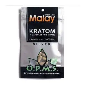 OPMSKratomSilver_Capsules_16Count_9.6Grams_-greenvein-Malay