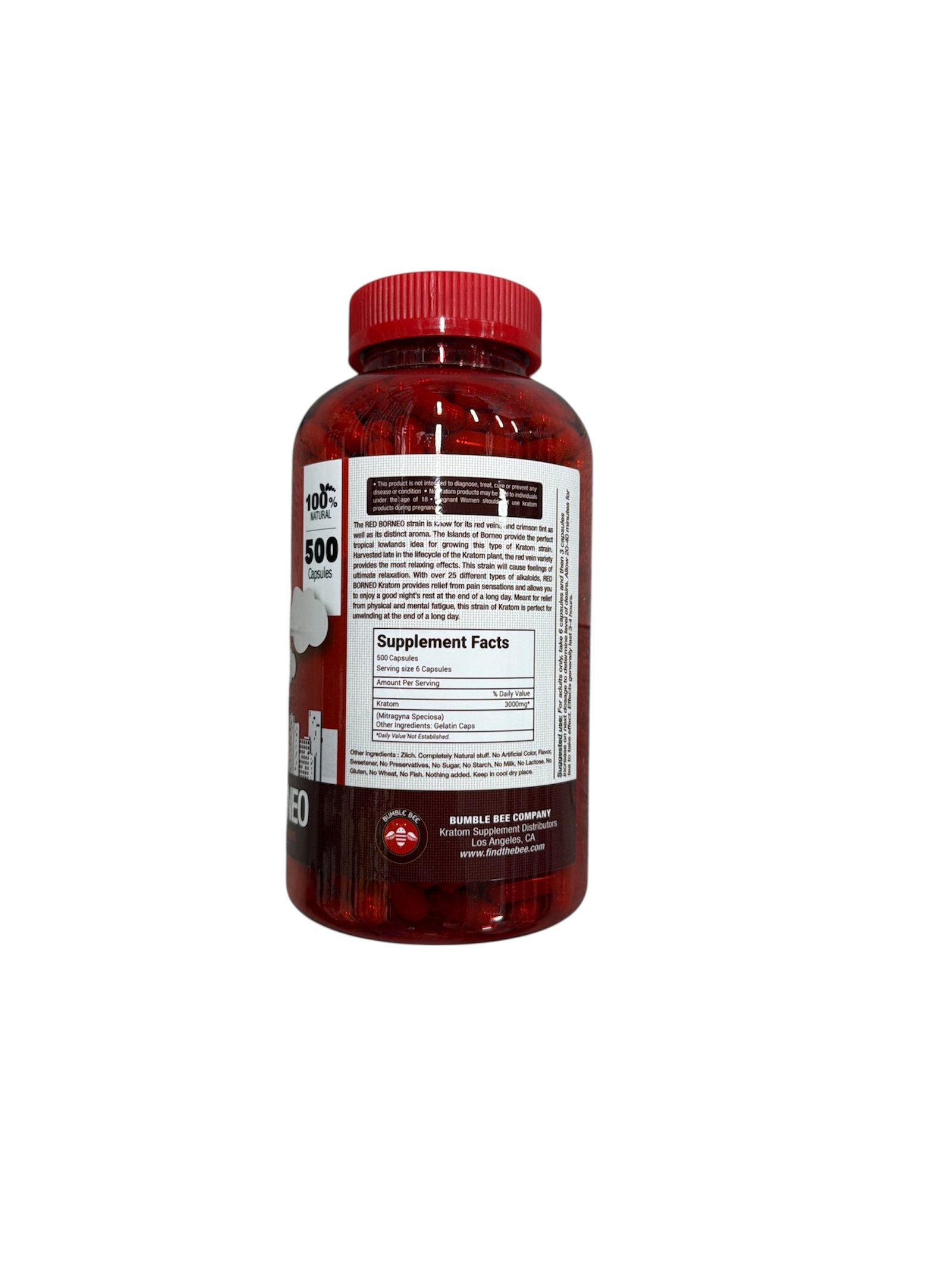 Bumble bee Kratom capsules Red Borneo