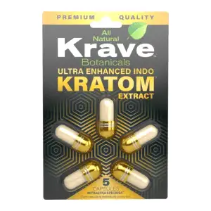 Krave - Ultra Enhanced Indo Kratom Extract | 3 Capsules Blister Pack