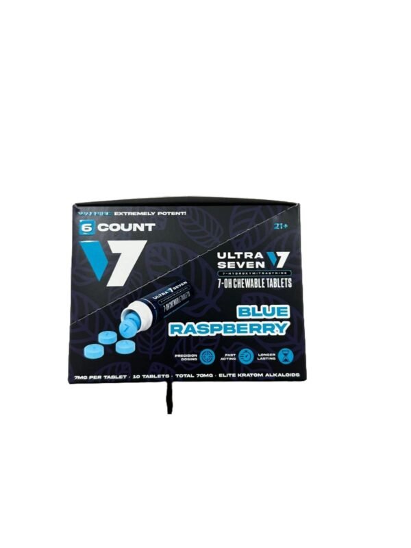 Ultra Seven 7-OH Chewable 70 mg Tablets Blue Raspberry Flavor - Image 3